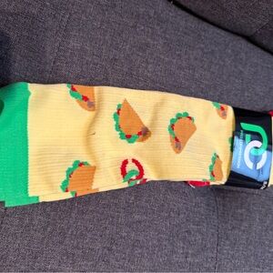 Fun Taco Print compression Socks - Yellow and Green